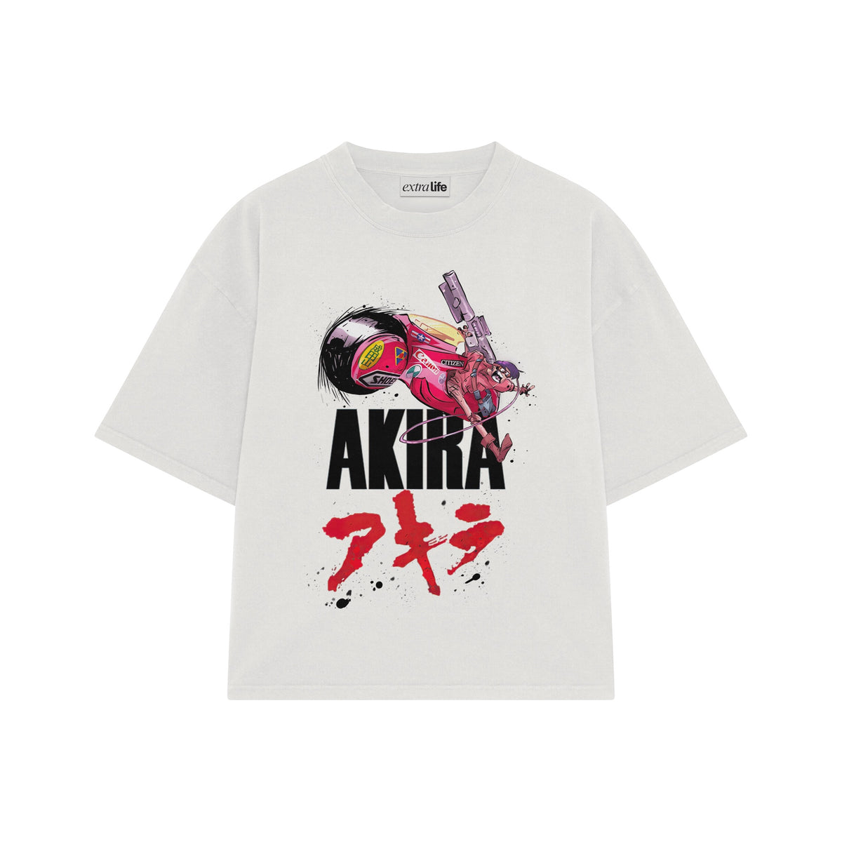 Playera streetwear premium de anime y gaming ExtraLife MX, corte oversized drop shoulder ligero y fresco en color Deep Black y Off-White, moda urbana mexicana de culto.