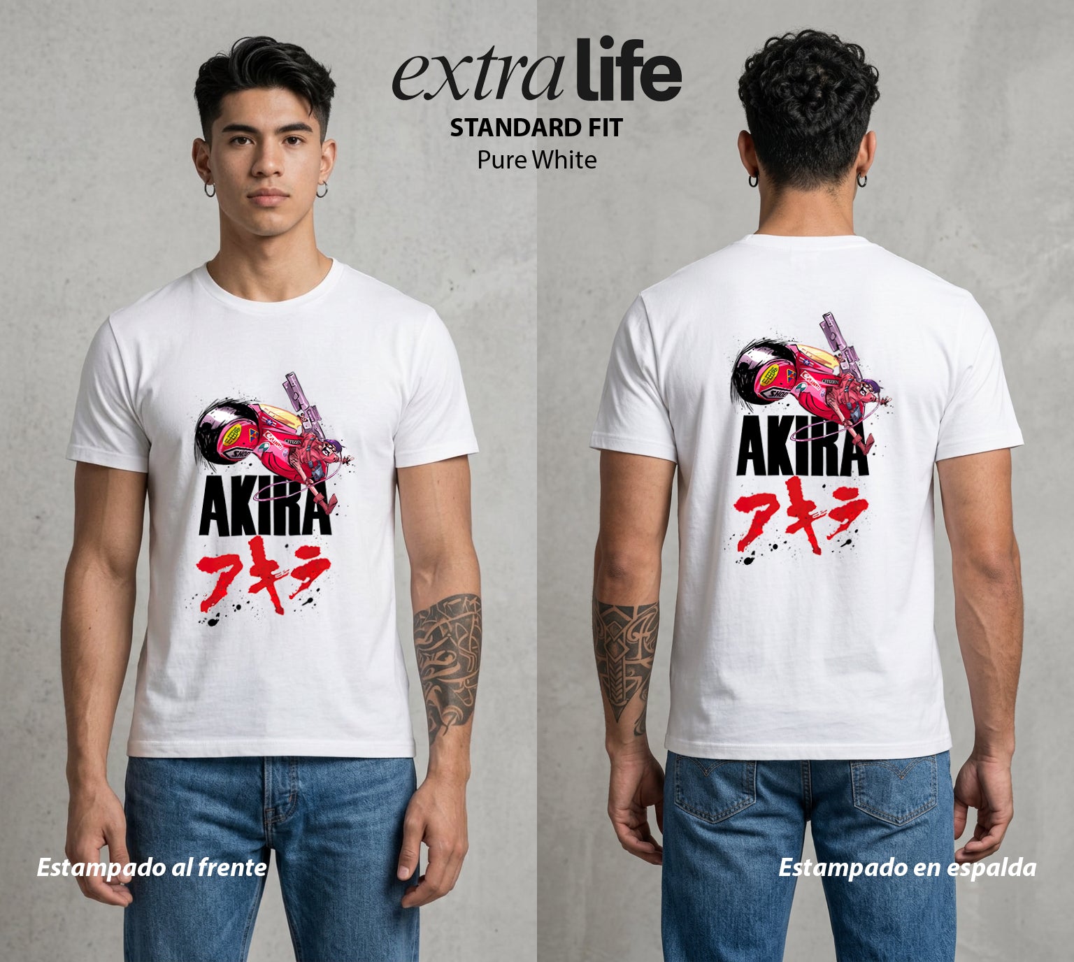 Neo Tokyo | Distopía Neón #04701 - Playera Standard Fit | Pure White - Foto en modelo