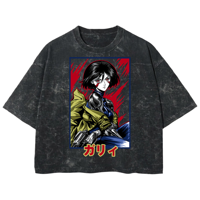 Playera streetwear premium de anime y gaming ExtraLife MX, corte boxy deluxe mineral wash heavyweight en color Acid Wash, moda urbana mexicana de culto.