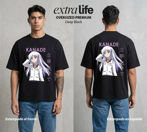 Después de la Vida | Ángel de las Almas #04707 - Playera Oversized Premium | Deep Black - Foto en modelo