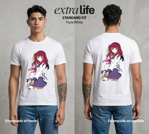 Después de la Vida | Latido del Más Allá #04708 - Playera Standard Fit | Pure White - Foto en modelo