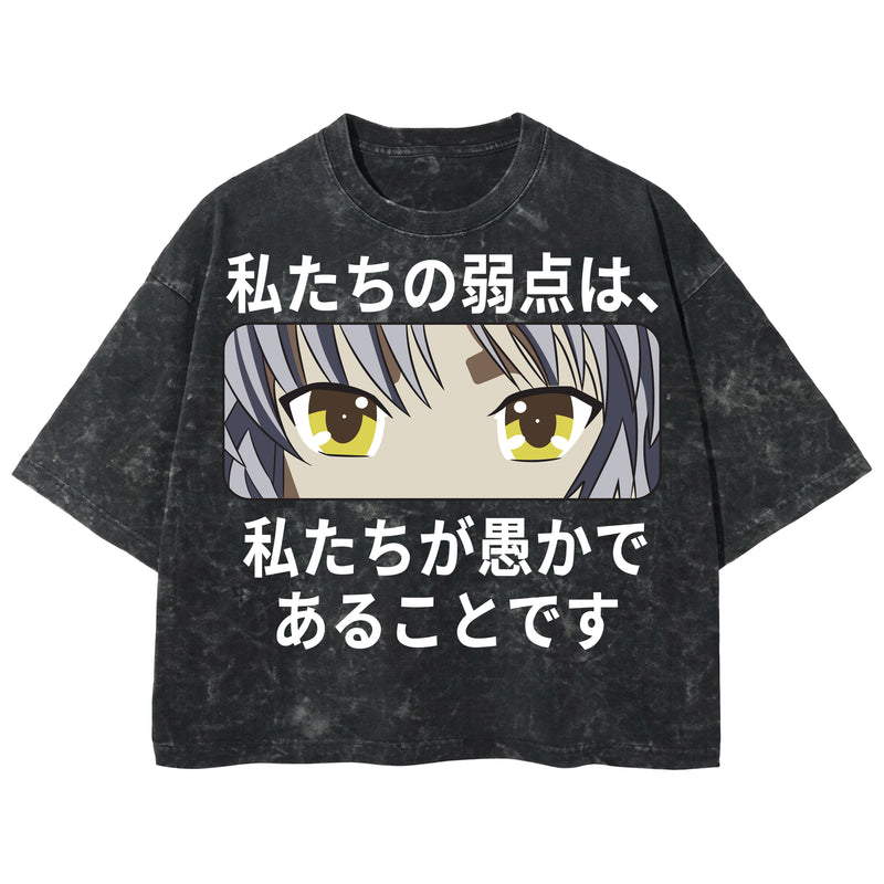 Playera streetwear premium de anime y gaming ExtraLife MX, corte boxy deluxe mineral wash heavyweight en color Acid Wash, moda urbana mexicana de culto.