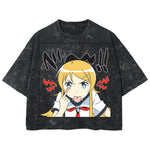 Playera streetwear premium de anime y gaming ExtraLife MX, corte boxy deluxe mineral wash heavyweight en color Acid Wash, moda urbana mexicana de culto.