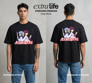 Después de la Vida | Rebeldía Celestial #04711 - Playera Oversized Premium | Deep Black - Foto en modelo