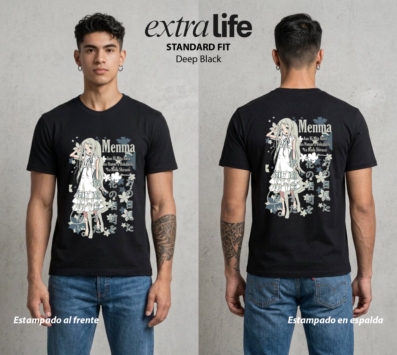 La Flor que Aún Puedo Ver | El Espíritu del Verano #04716 - Playera Standard Fit | Deep Black - Foto en modelo