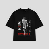 Playera streetwear premium de anime y gaming ExtraLife MX, corte oversized drop shoulder ligero y fresco en color Deep Black y Off-White, moda urbana mexicana de culto.