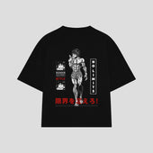 Playera streetwear premium de anime y gaming ExtraLife MX, corte oversized drop shoulder ligero y fresco en color Deep Black y Off-White, moda urbana mexicana de culto.