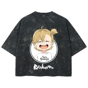 Playera streetwear premium de anime y gaming ExtraLife MX, corte boxy deluxe mineral wash heavyweight en color Acid Wash, moda urbana mexicana de culto.