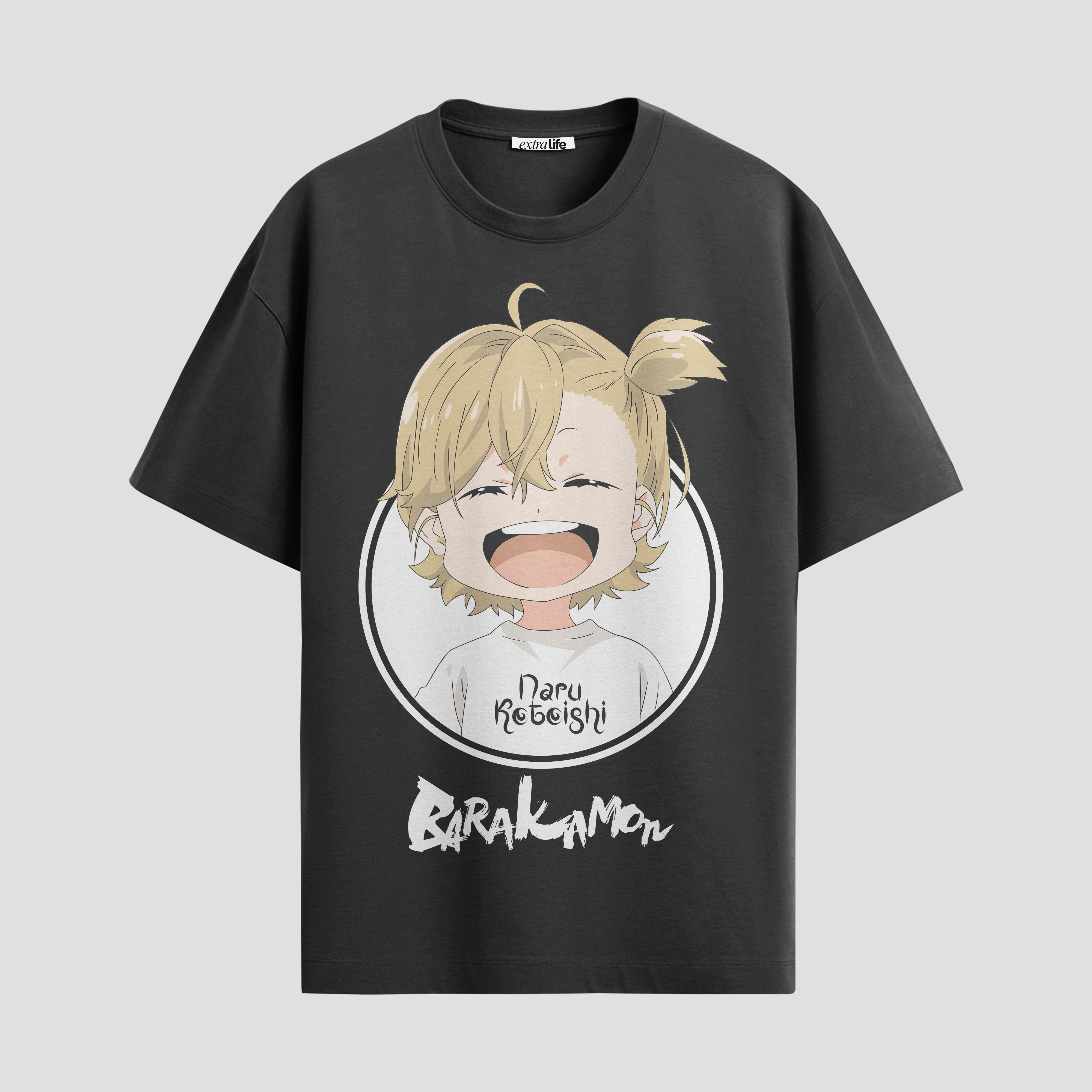 Playera urbana de anime y gaming ExtraLife MX, corte Standard Fit unisex ligero y transpirable en color Deep Black y Pure White, ropa de uso diario para gym y casual.