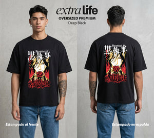 El Mayordomo Demoníaco | El Sirviente Perfecto #04725 - Playera Oversized Premium | Deep Black - Foto en modelo