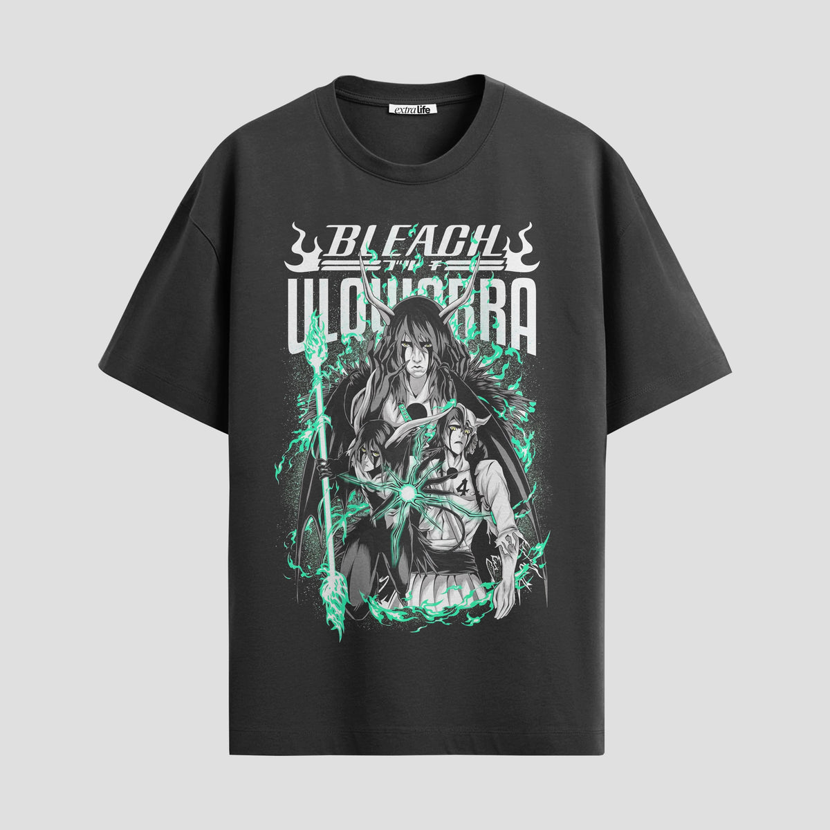 Playera urbana de anime y gaming ExtraLife MX, corte Classic Premium unisex ligero y transpirable en color Deep Black y Pure White, ropa de uso diario para gym y casual.