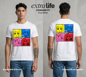 Del Cuarto al Escenario | Riff Solitario #04736 - Playera Standard Fit | Pure White - Foto en modelo