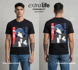 Del Cuarto al Escenario | Acorde del Alma #04738 - Playera Standard Fit | Deep Black - Foto en modelo