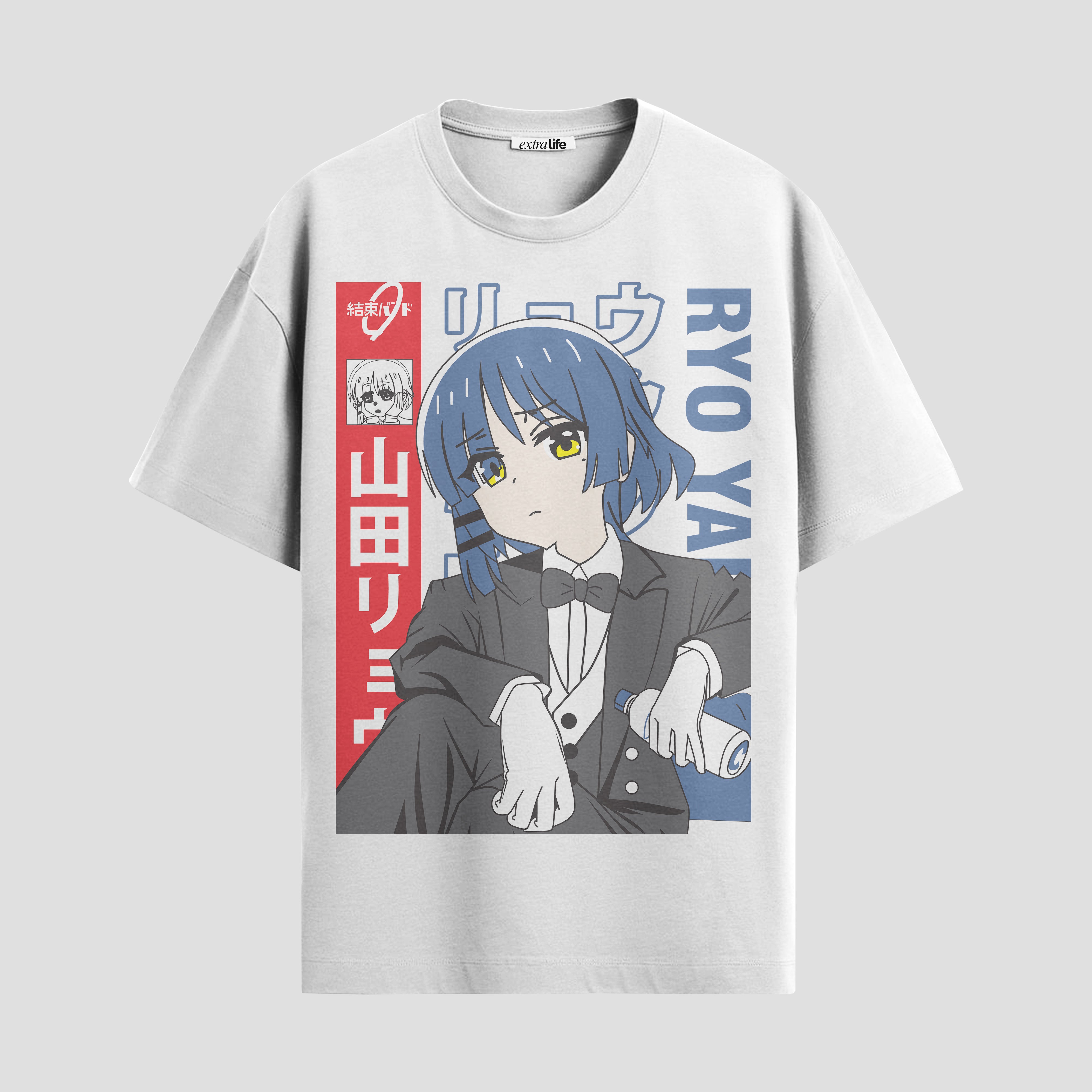 Playera urbana de anime y gaming ExtraLife MX, corte Standard Fit unisex ligero y transpirable en color Deep Black y Pure White, ropa de uso diario para gym y casual.