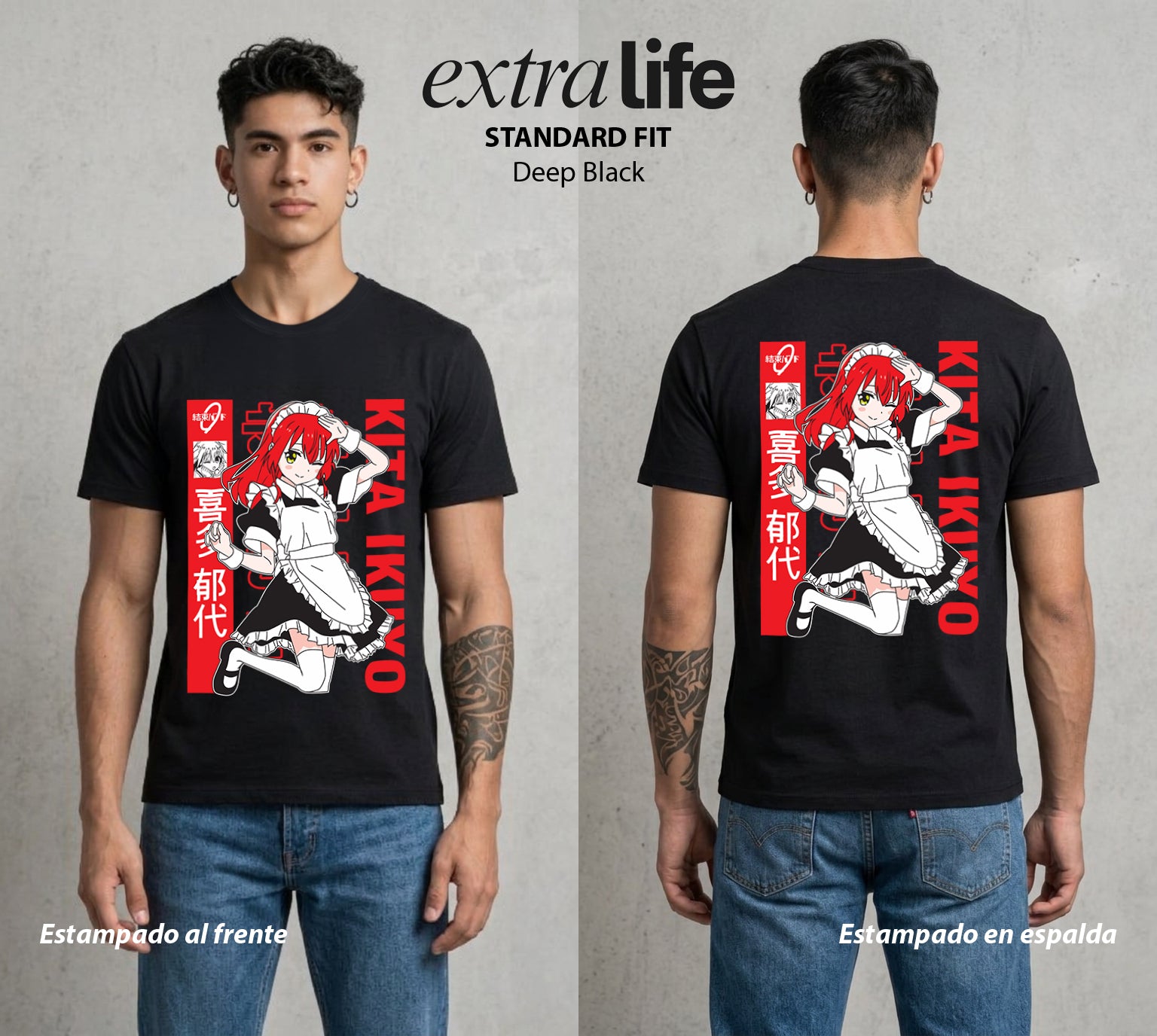 Del Cuarto al Escenario | Música que Sana #04739 - Playera Standard Fit | Deep Black - Foto en modelo