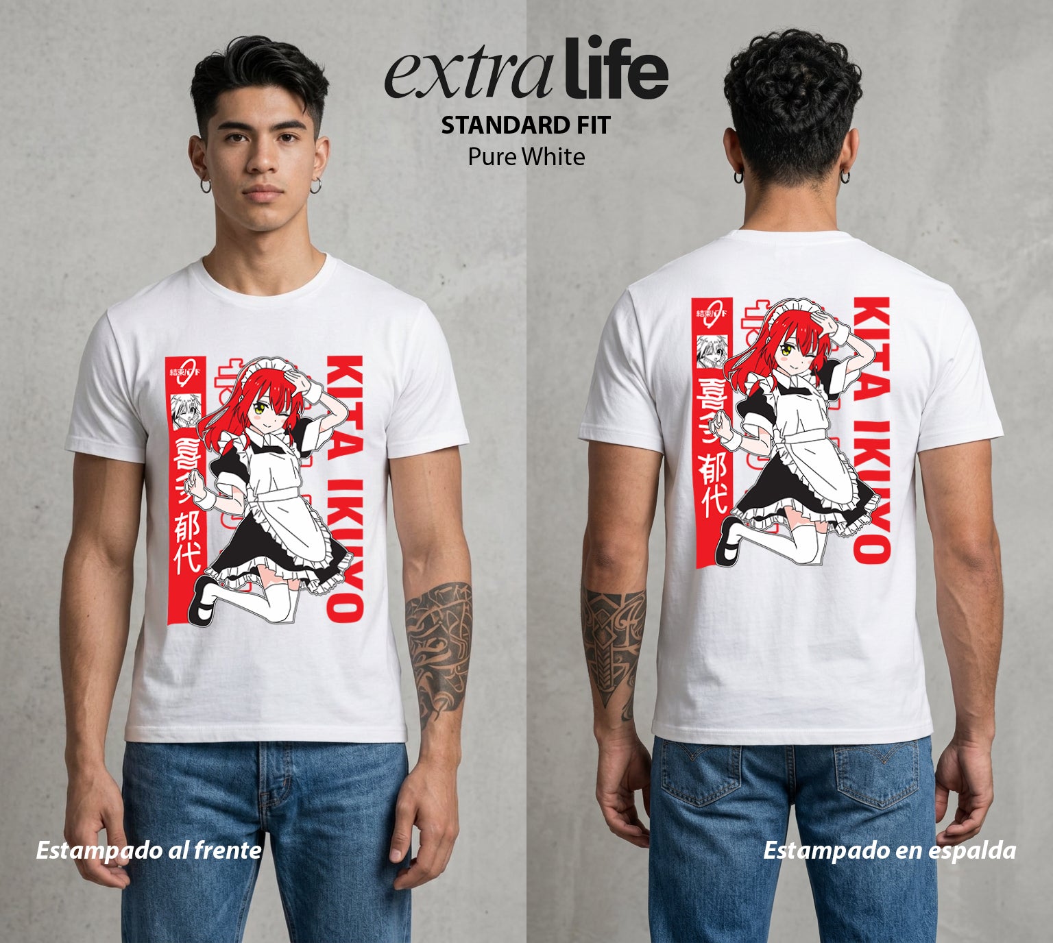 Del Cuarto al Escenario | Música que Sana #04739 - Playera Standard Fit | Pure White - Foto en modelo