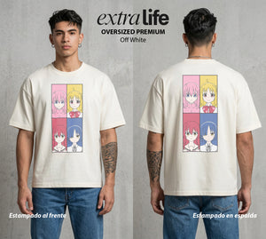 Del Cuarto al Escenario | Estrella en Formación #04740 - Playera Oversized Premium | Off White - Foto en modelo