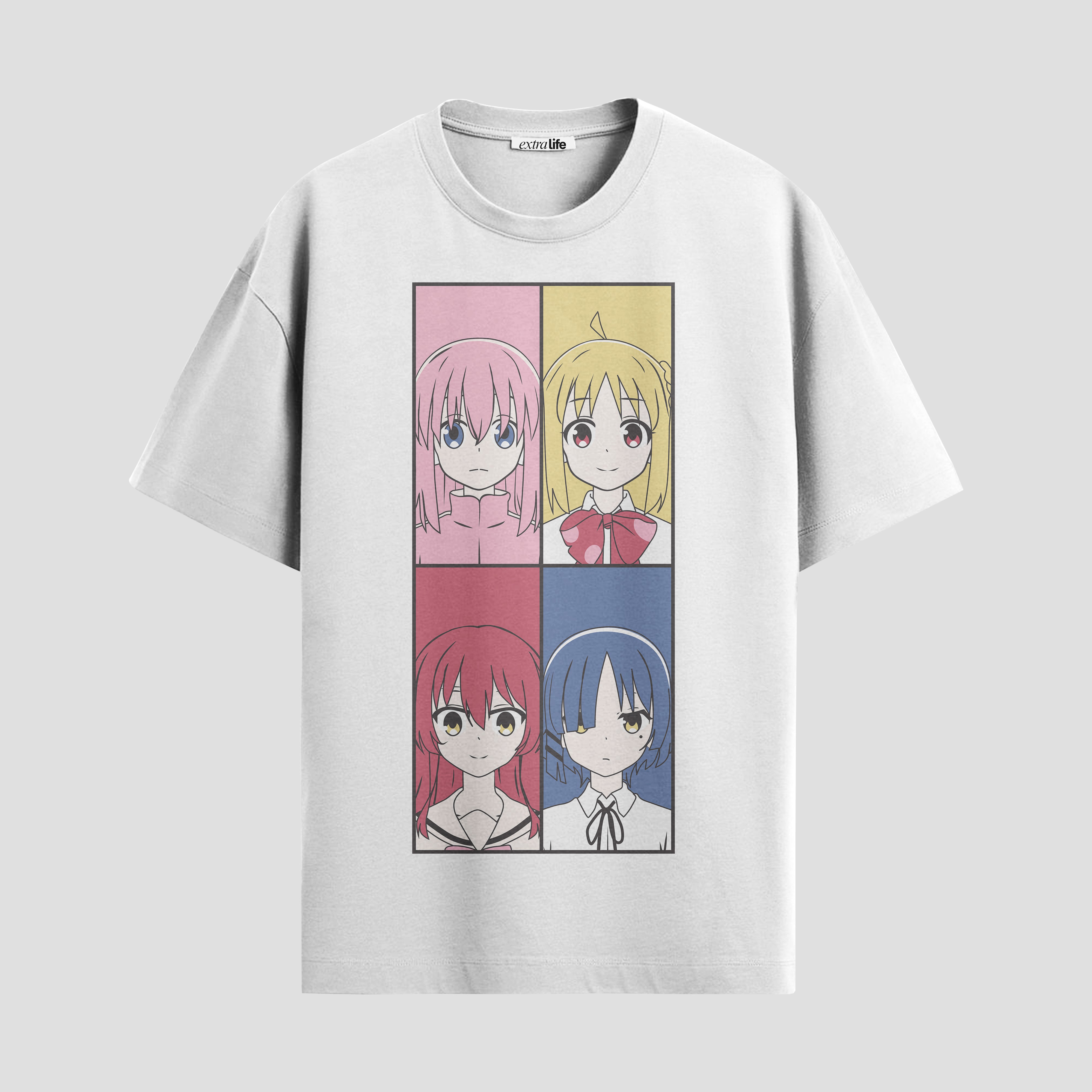 Playera urbana de anime y gaming ExtraLife MX, corte Standard Fit unisex ligero y transpirable en color Deep Black y Pure White, ropa de uso diario para gym y casual.