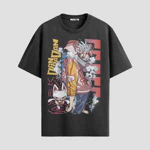 Playera urbana de anime y gaming ExtraLife MX, corte Standard Fit unisex ligero y transpirable en color Deep Black y Pure White, ropa de uso diario para gym y casual.