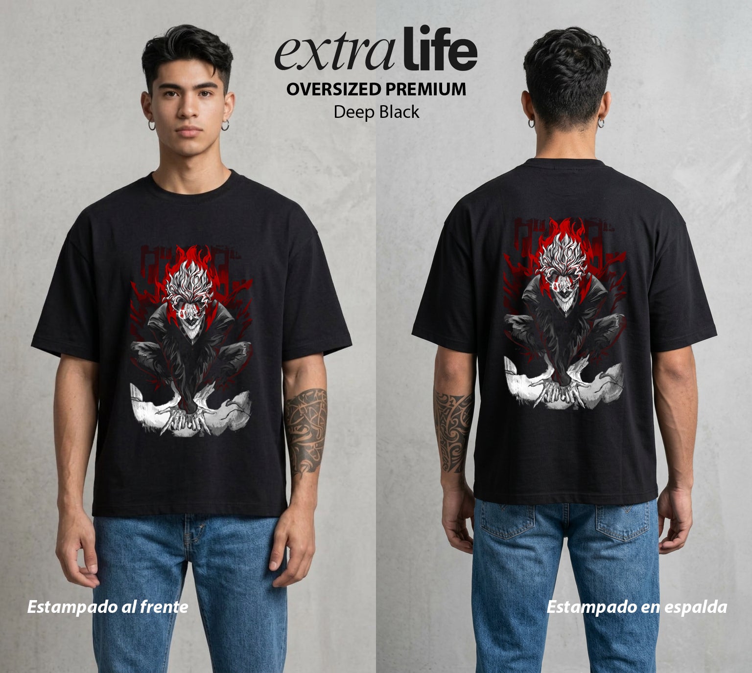 Lo Paranormal Cotidiano | Fenómeno Extraño II #04746 - Playera Oversized Premium | Deep Black - Foto en modelo