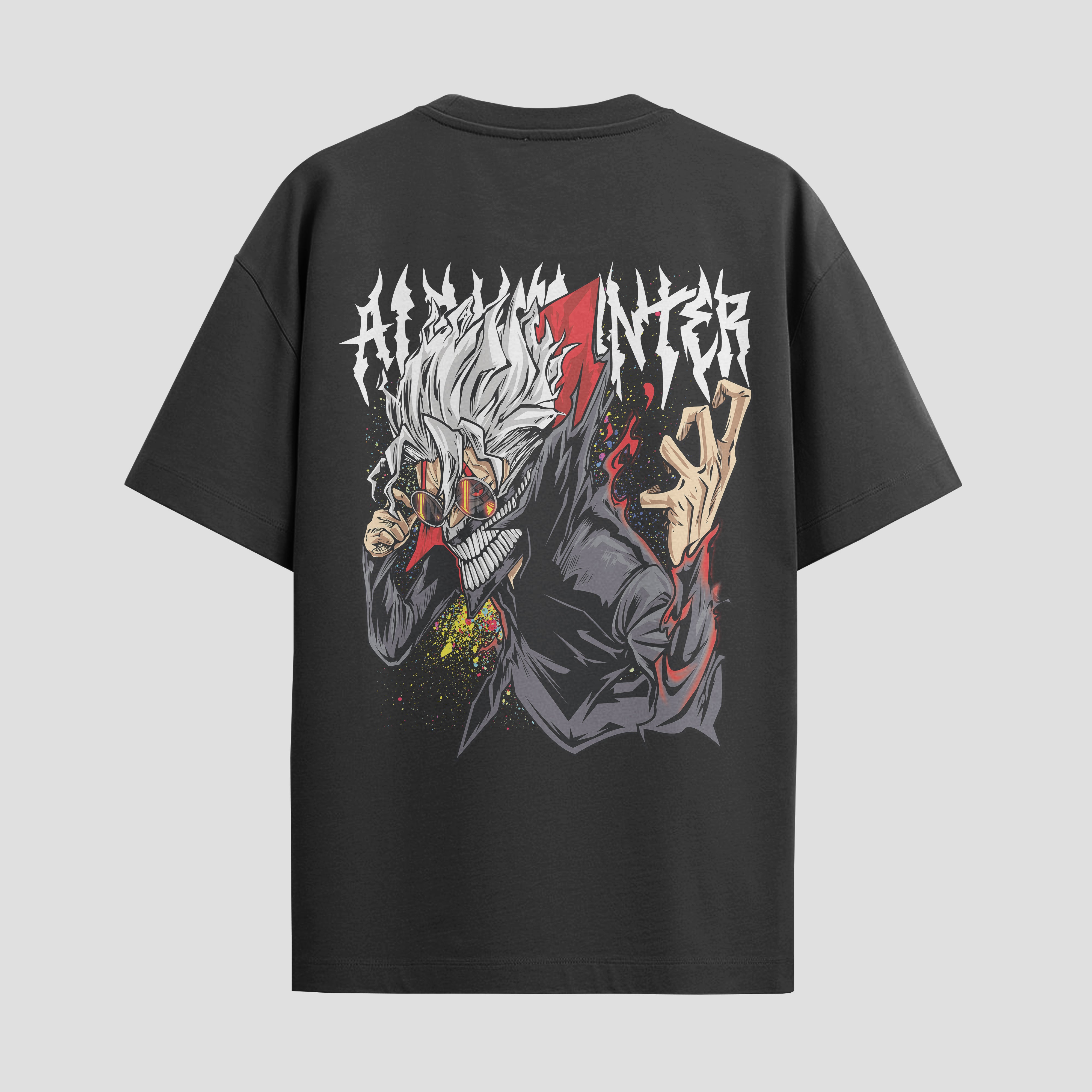 Playera urbana de anime y gaming ExtraLife MX, corte Standard Fit unisex ligero y transpirable en color Deep Black y Pure White, ropa de uso diario para gym y casual.