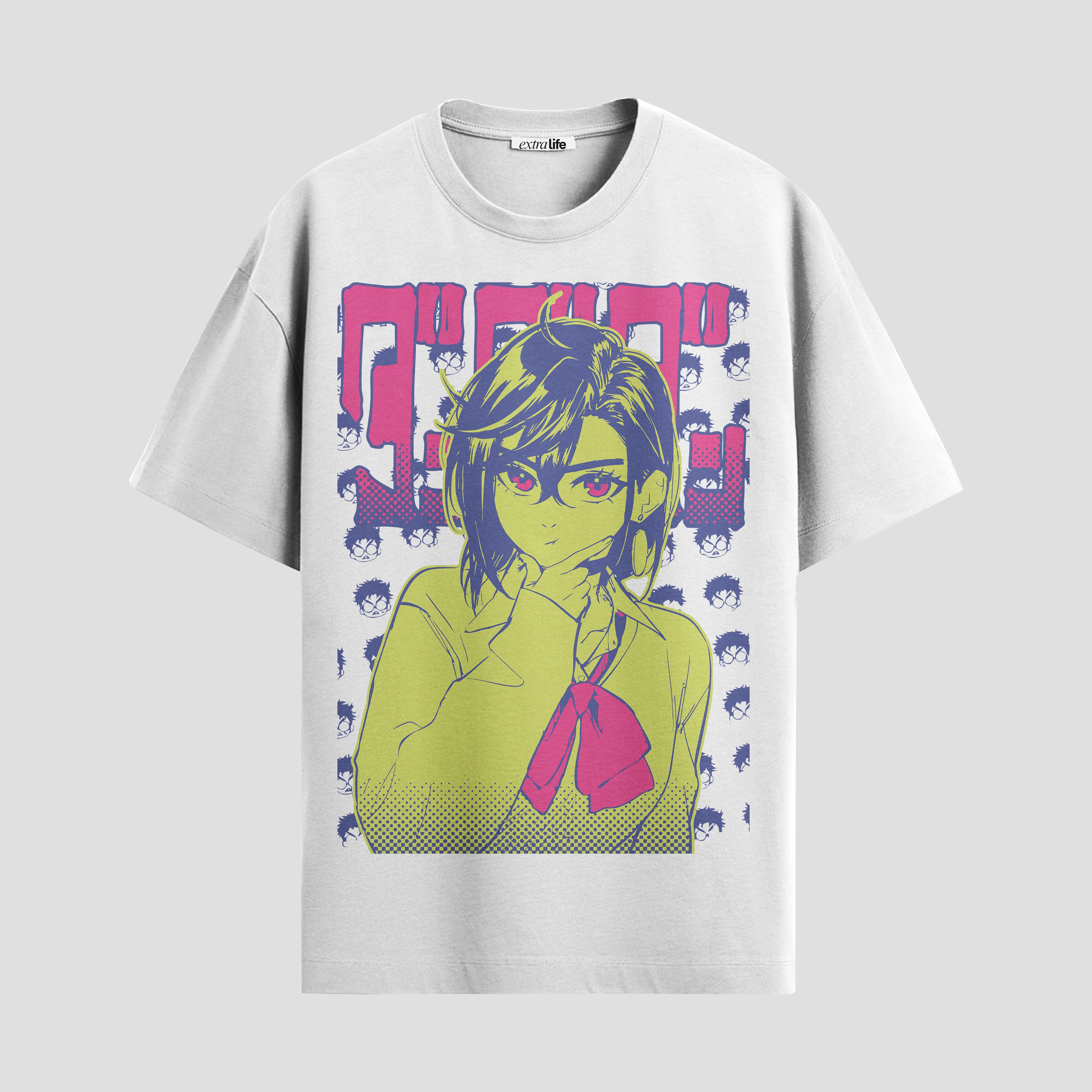 Playera urbana de anime y gaming ExtraLife MX, corte Standard Fit unisex ligero y transpirable en color Deep Black y Pure White, ropa de uso diario para gym y casual.