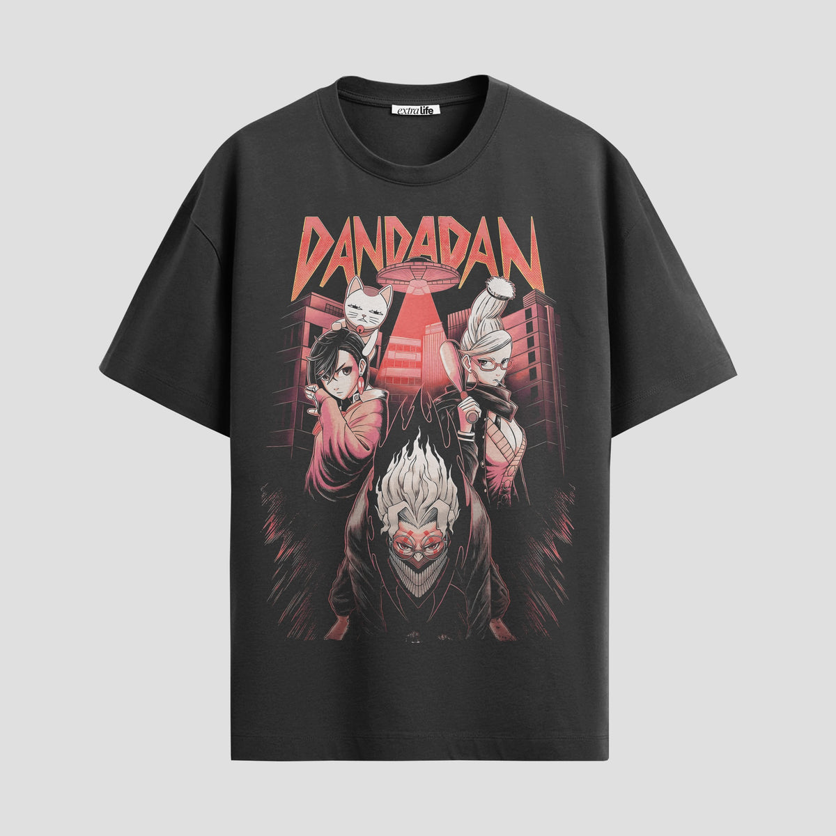 Playera urbana de anime y gaming ExtraLife MX, corte Classic Premium unisex ligero y transpirable en color Deep Black y Pure White, ropa de uso diario para gym y casual.