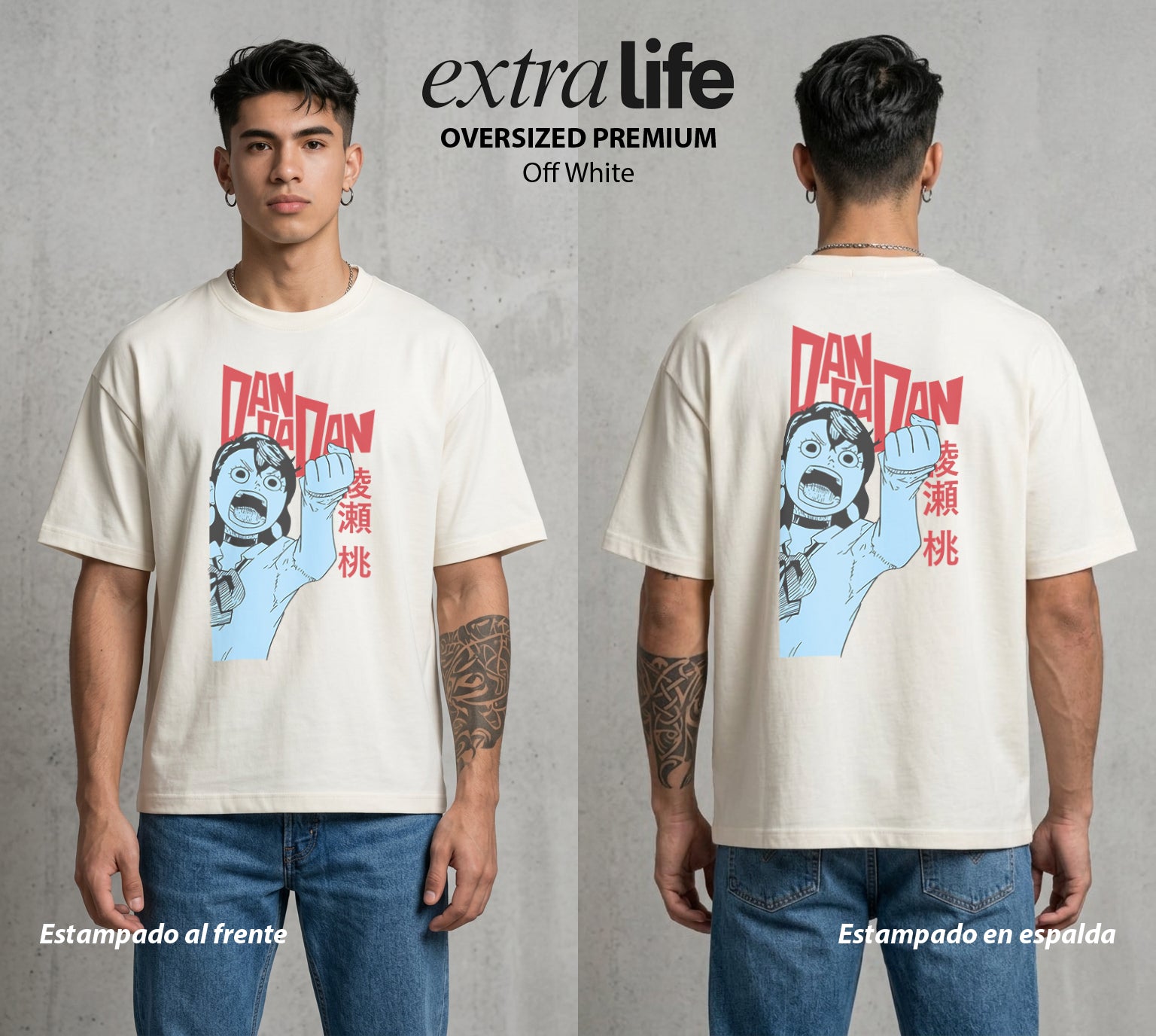 Lo Paranormal Cotidiano | Chica de los Espíritus I #04751 - Playera Oversized Premium | Off White - Foto en modelo