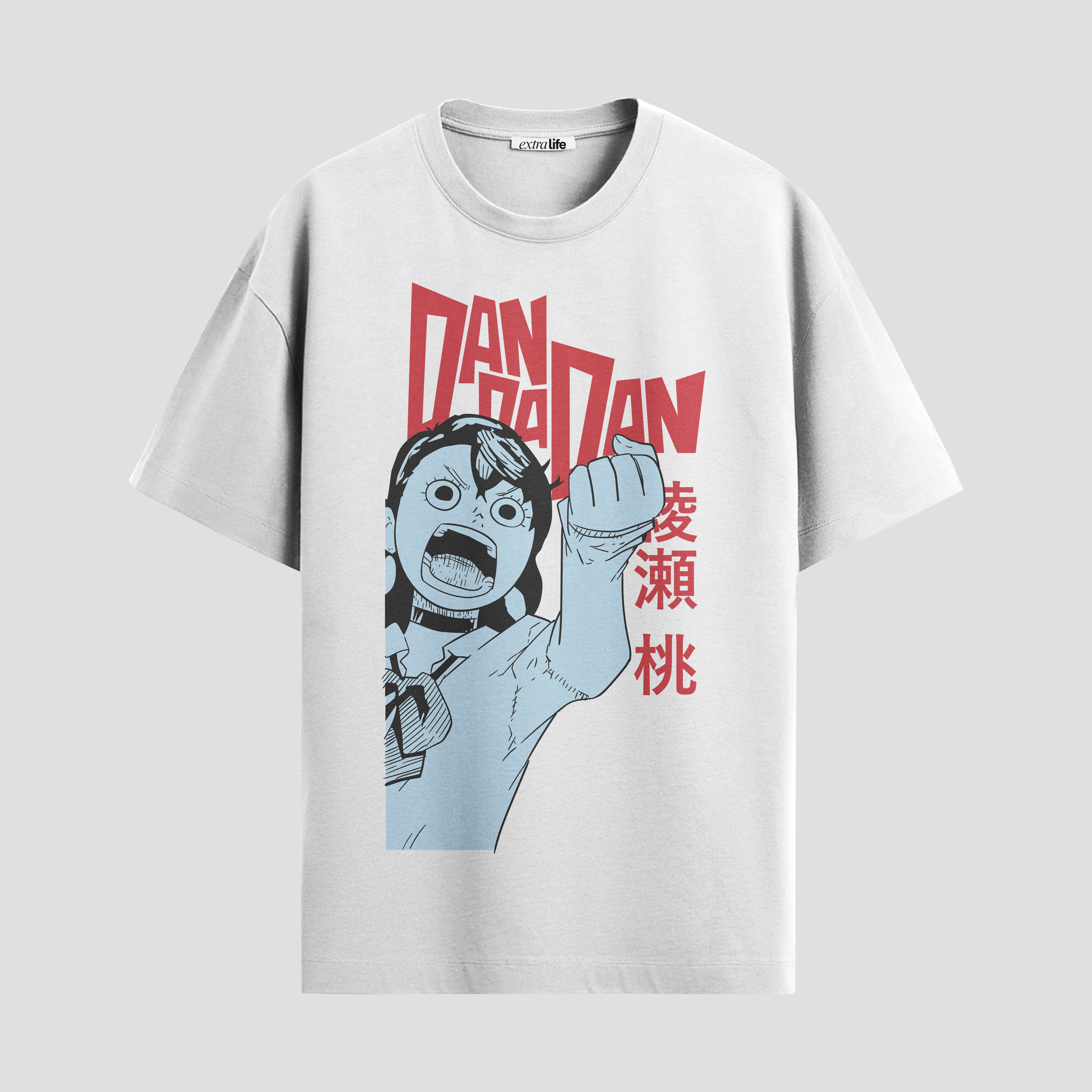 Playera urbana de anime y gaming ExtraLife MX, corte Standard Fit unisex ligero y transpirable en color Deep Black y Pure White, ropa de uso diario para gym y casual.
