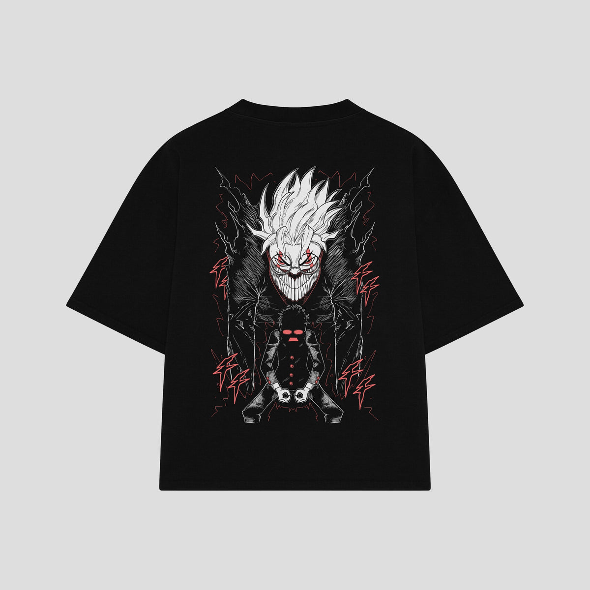 Playera streetwear premium de anime y gaming ExtraLife MX, corte oversized drop shoulder ligero y fresco en color Deep Black y Off-White, moda urbana mexicana de culto.