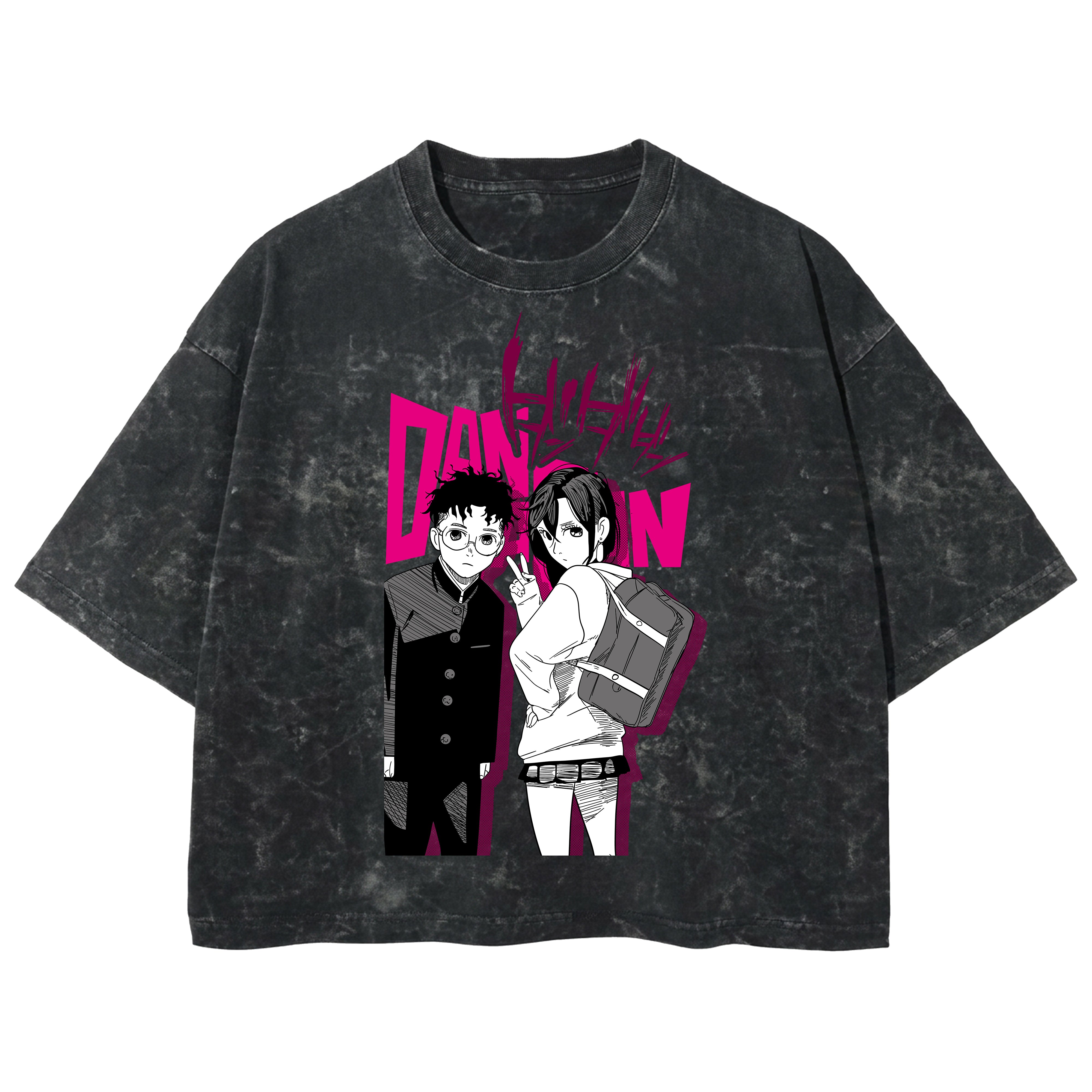Playera streetwear premium de anime y gaming ExtraLife MX, corte boxy deluxe mineral wash heavyweight en color Acid Wash, moda urbana mexicana de culto.