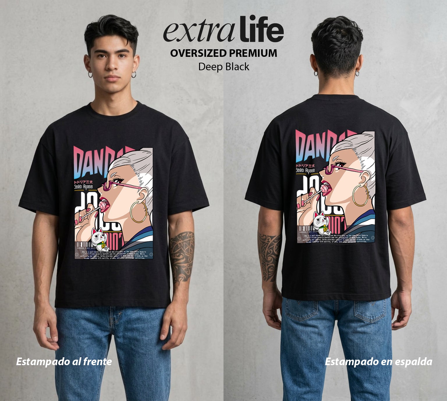 Lo Paranormal Cotidiano | Maestra Sobrenatural #04760 - Playera Oversized Premium | Deep Black - Foto en modelo