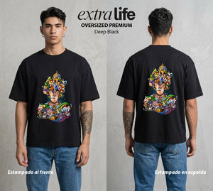 El Poder de las Esferas | Príncipe Caído #04765 - Playera Oversized Premium | Deep Black - Foto en modelo