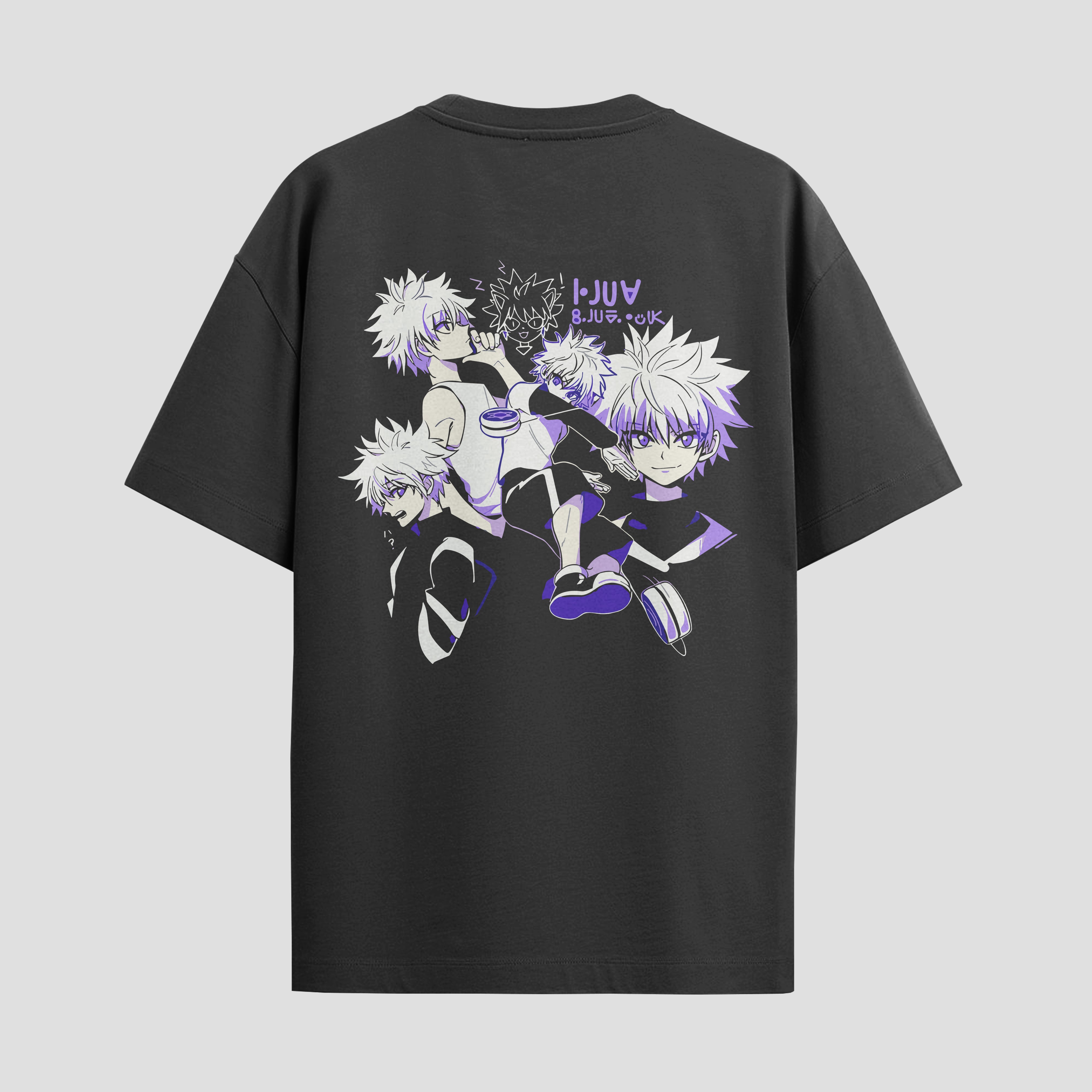 Playera urbana de anime y gaming ExtraLife MX, corte Standard Fit unisex ligero y transpirable en color Deep Black y Pure White, ropa de uso diario para gym y casual.