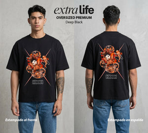 La Prueba del Cazador | Alianza Inquebrantable #04774 - Playera Oversized Premium | Deep Black - Foto en modelo