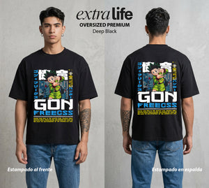 La Prueba del Cazador | Nen y Voluntad #04775 - Playera Oversized Premium | Deep Black - Foto en modelo