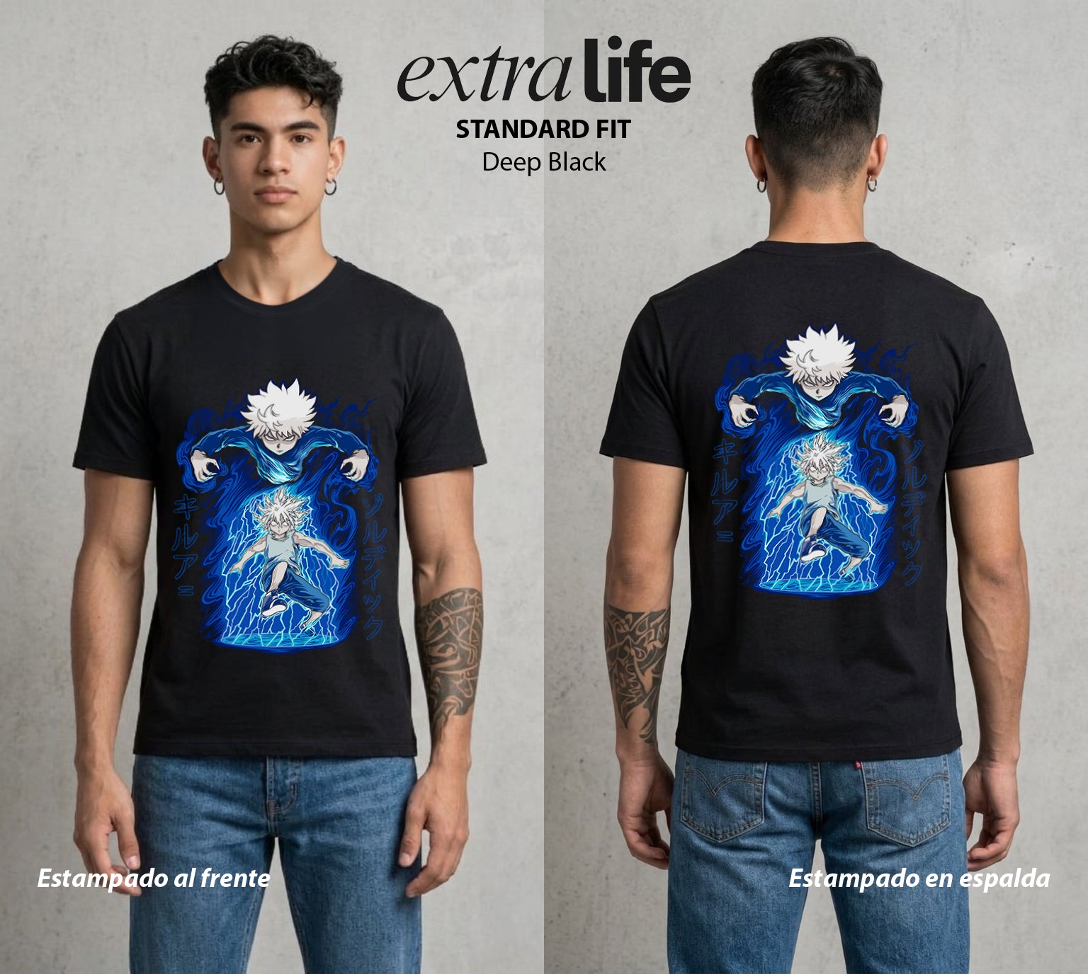 La Prueba del Cazador | Destino del Cazador #04777 - Playera Standard Fit | Deep Black - Foto en modelo