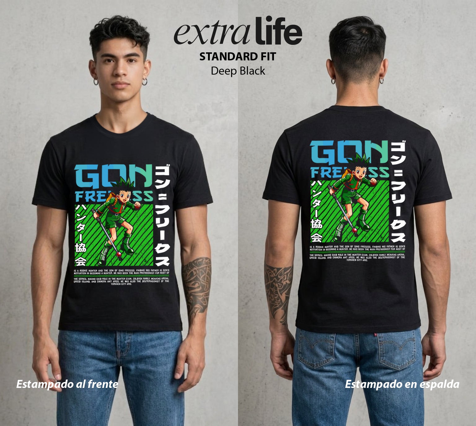 La Prueba del Cazador | Legado del Cazador #04782 - Playera Standard Fit | Deep Black - Foto en modelo