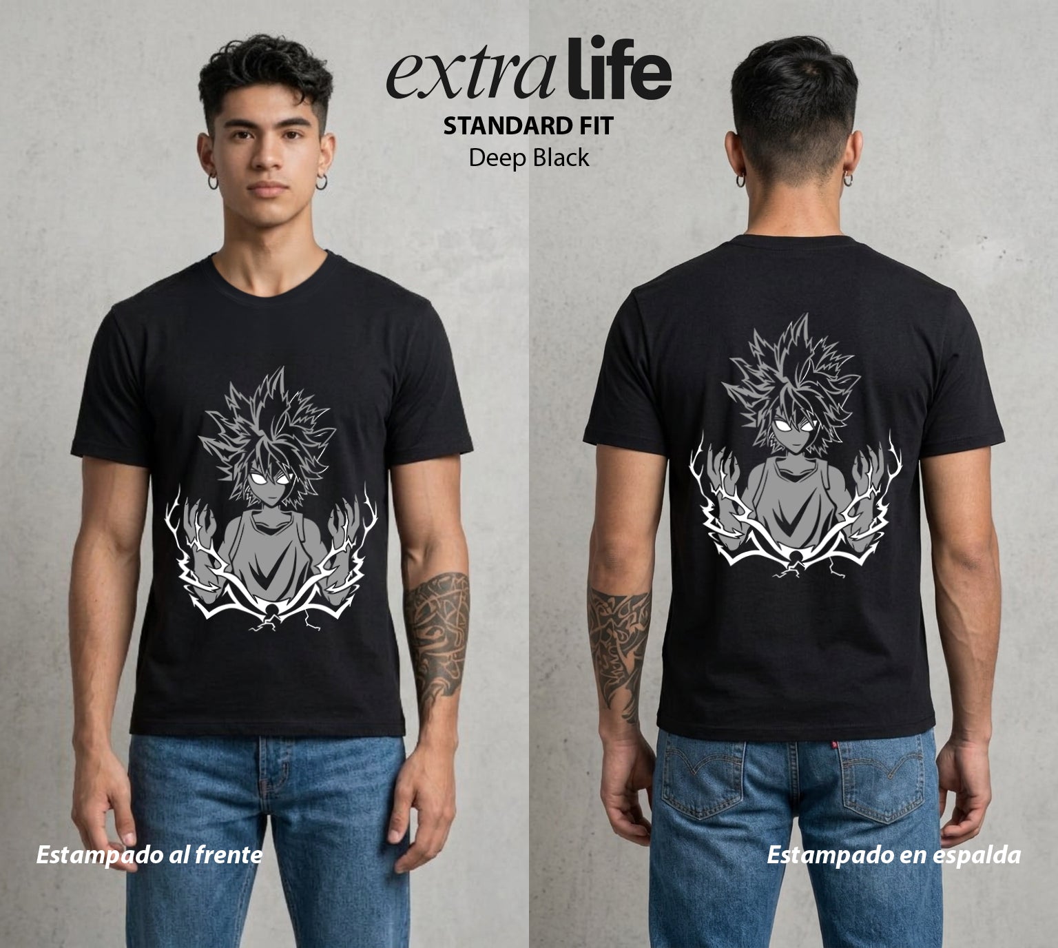 La Prueba del Cazador | Última Prueba #04785 - Playera Standard Fit | Deep Black - Foto en modelo