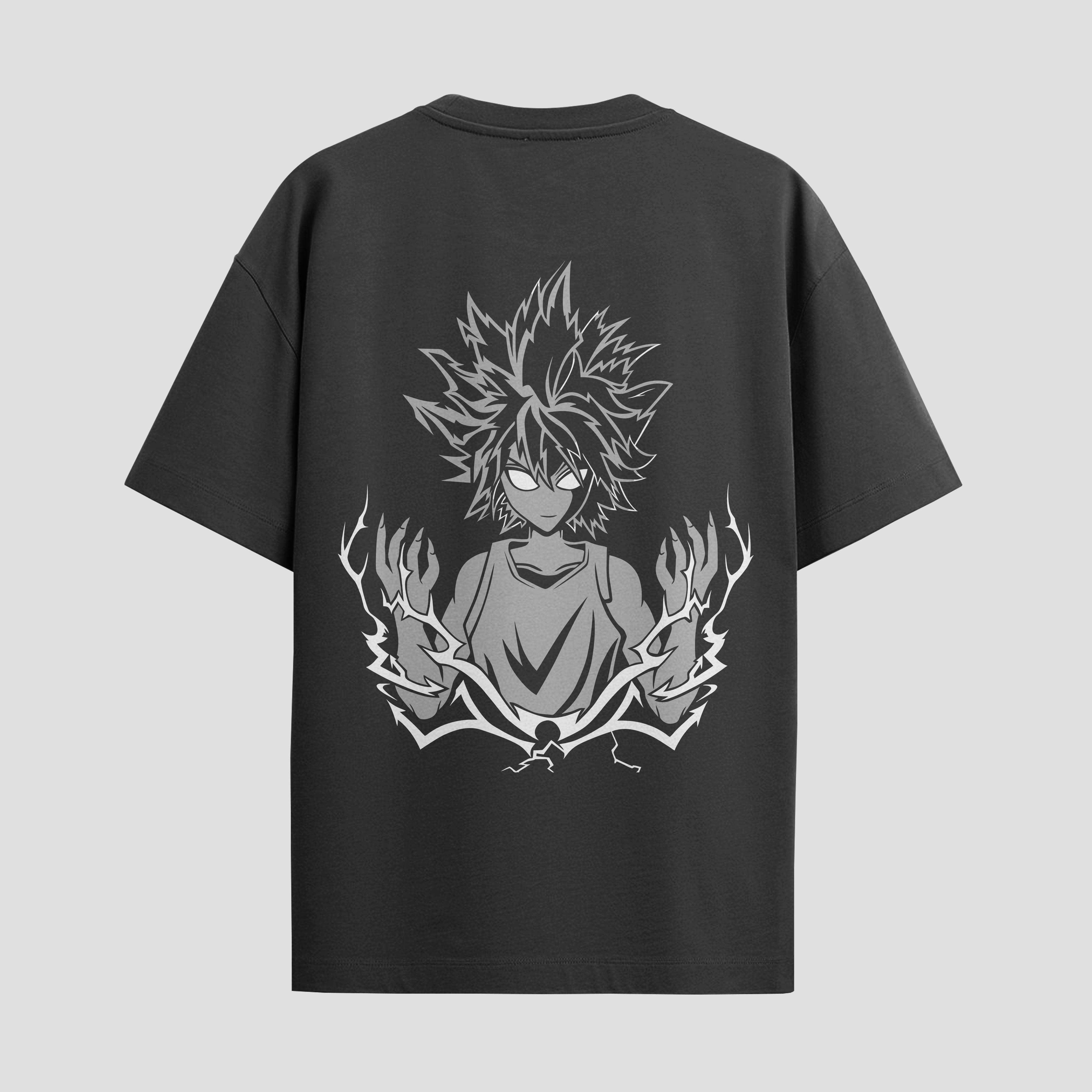 Playera urbana de anime y gaming ExtraLife MX, corte Standard Fit unisex ligero y transpirable en color Deep Black y Pure White, ropa de uso diario para gym y casual.