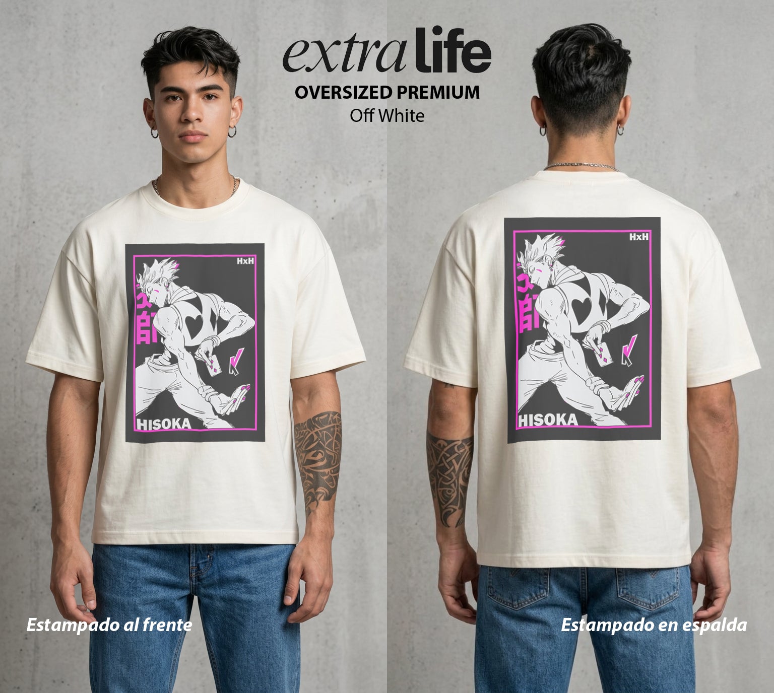 La Prueba del Cazador | Mago Sangriento #04787 - Playera Oversized Premium | Off White - Foto en modelo