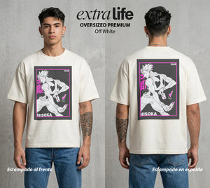 La Prueba del Cazador | Mago Sangriento #04787 - Playera Oversized Premium | Off White - Foto en modelo