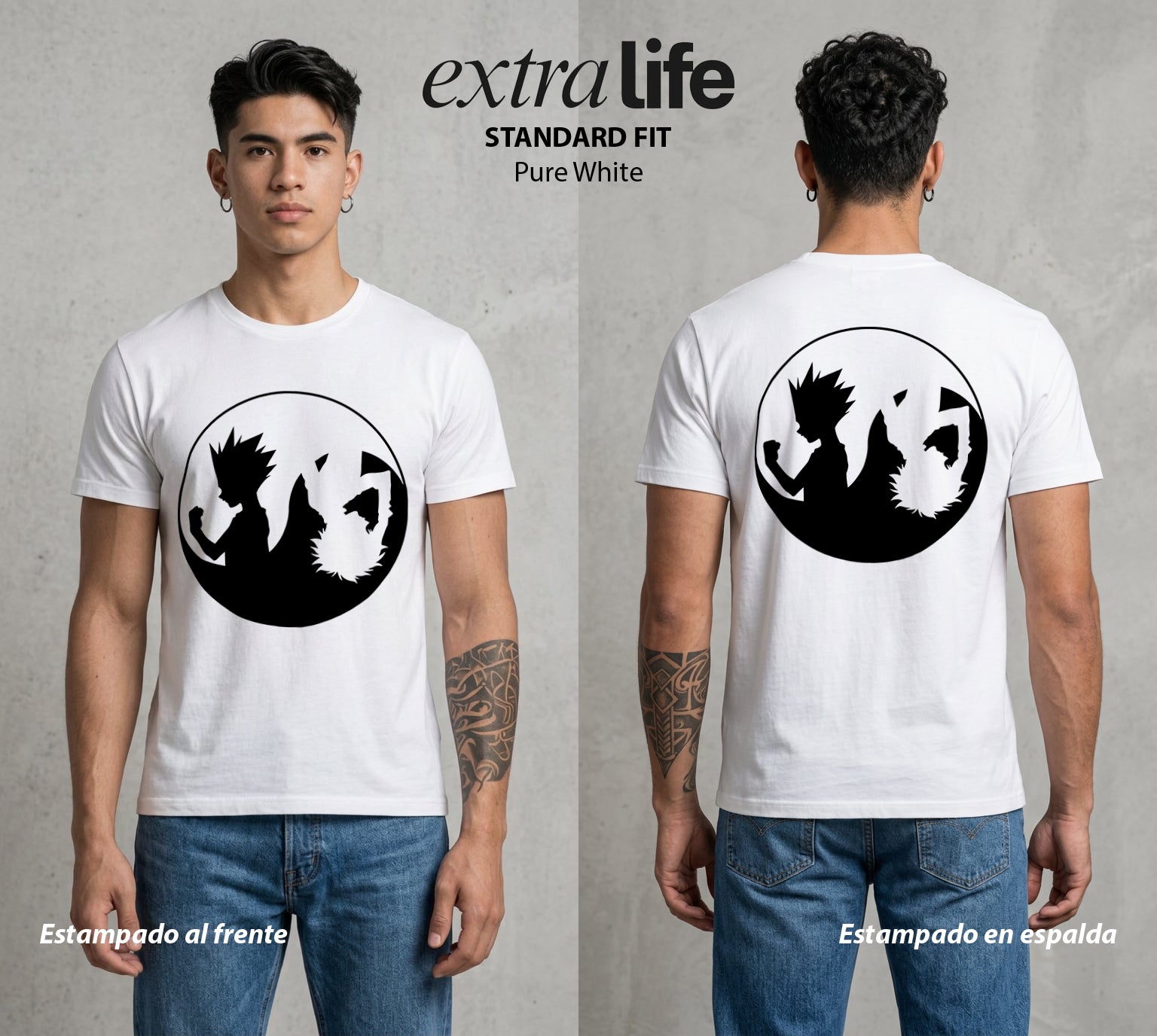 La Prueba del Cazador | Horizonte del Nen #04791 - Playera Standard Fit | Pure White - Foto en modelo