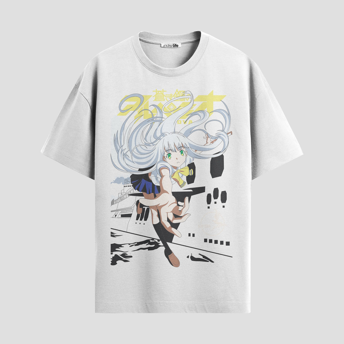 Playera urbana de anime y gaming ExtraLife MX, corte Classic Premium unisex ligero y transpirable en color Deep Black y Pure White, ropa de uso diario para gym y casual.
