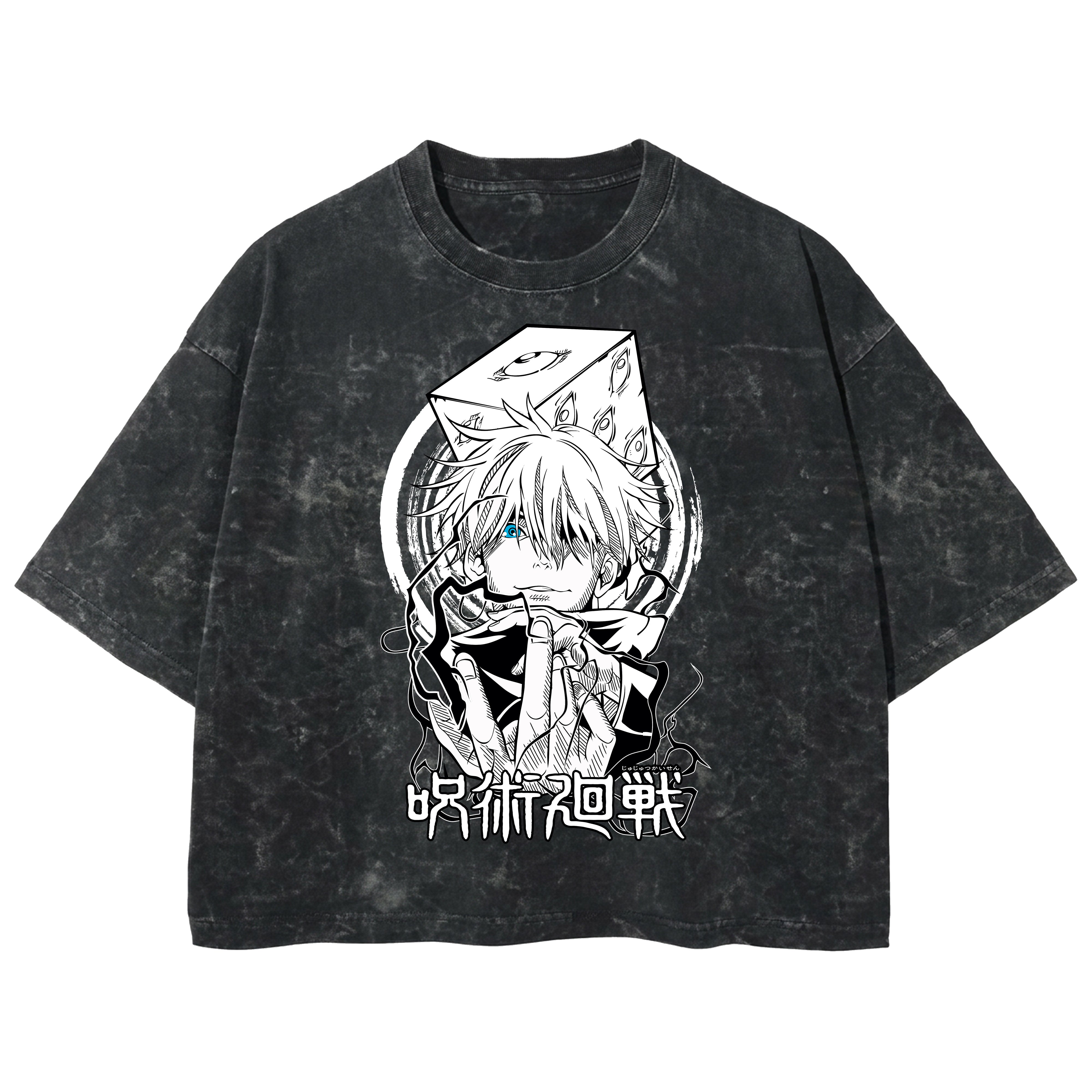 Playera streetwear premium de anime y gaming ExtraLife MX, corte boxy deluxe mineral wash heavyweight en color Acid Wash, moda urbana mexicana de culto.