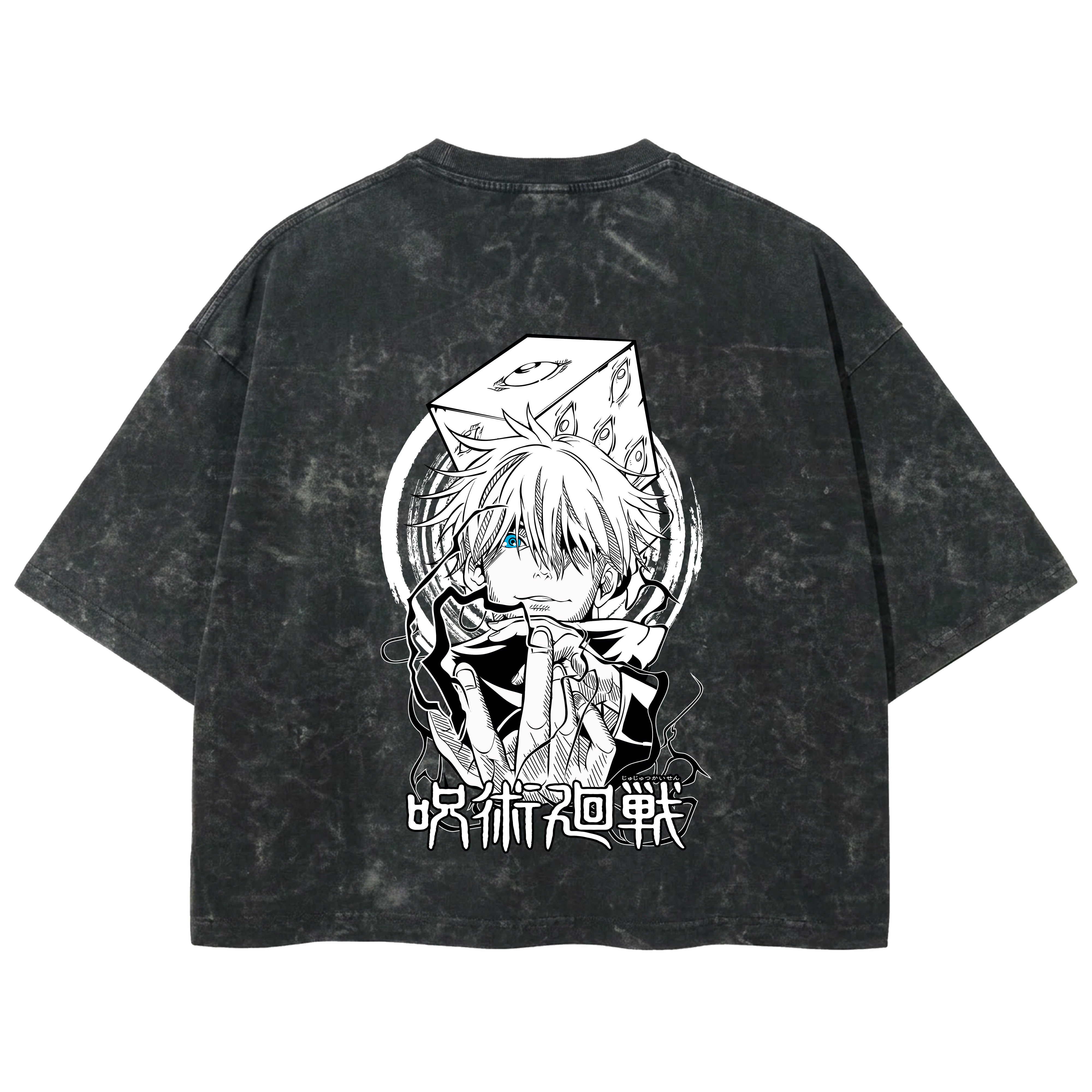 Playera streetwear premium de anime y gaming ExtraLife MX, corte boxy deluxe mineral wash heavyweight en color Acid Wash, moda urbana mexicana de culto.