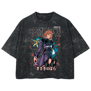 Playera streetwear premium de anime y gaming ExtraLife MX, corte boxy deluxe mineral wash heavyweight en color Acid Wash, moda urbana mexicana de culto.