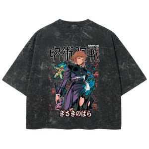 Playera streetwear premium de anime y gaming ExtraLife MX, corte boxy deluxe mineral wash heavyweight en color Acid Wash, moda urbana mexicana de culto.