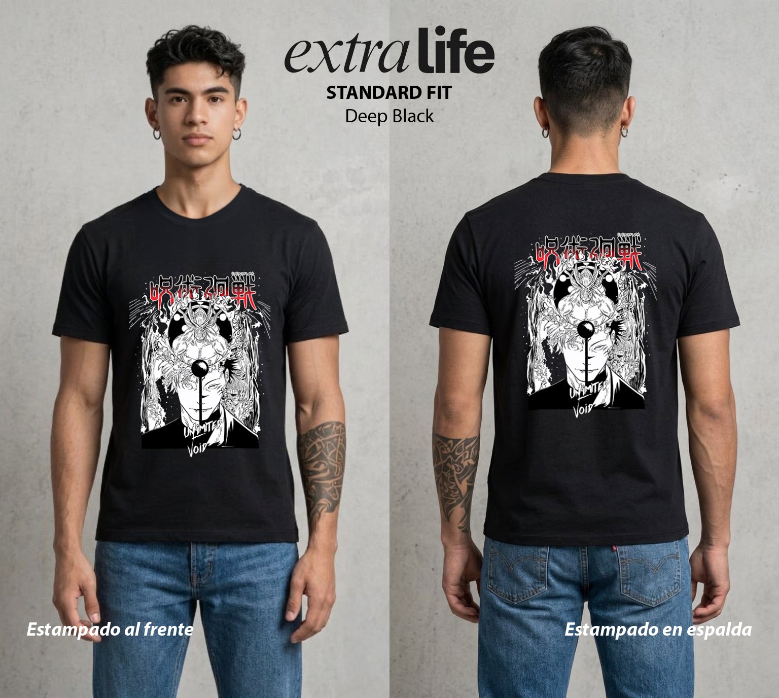 El Arte de las Maldiciones | Técnica Maldita III #04796 - Playera Standard Fit | Deep Black - Foto en modelo