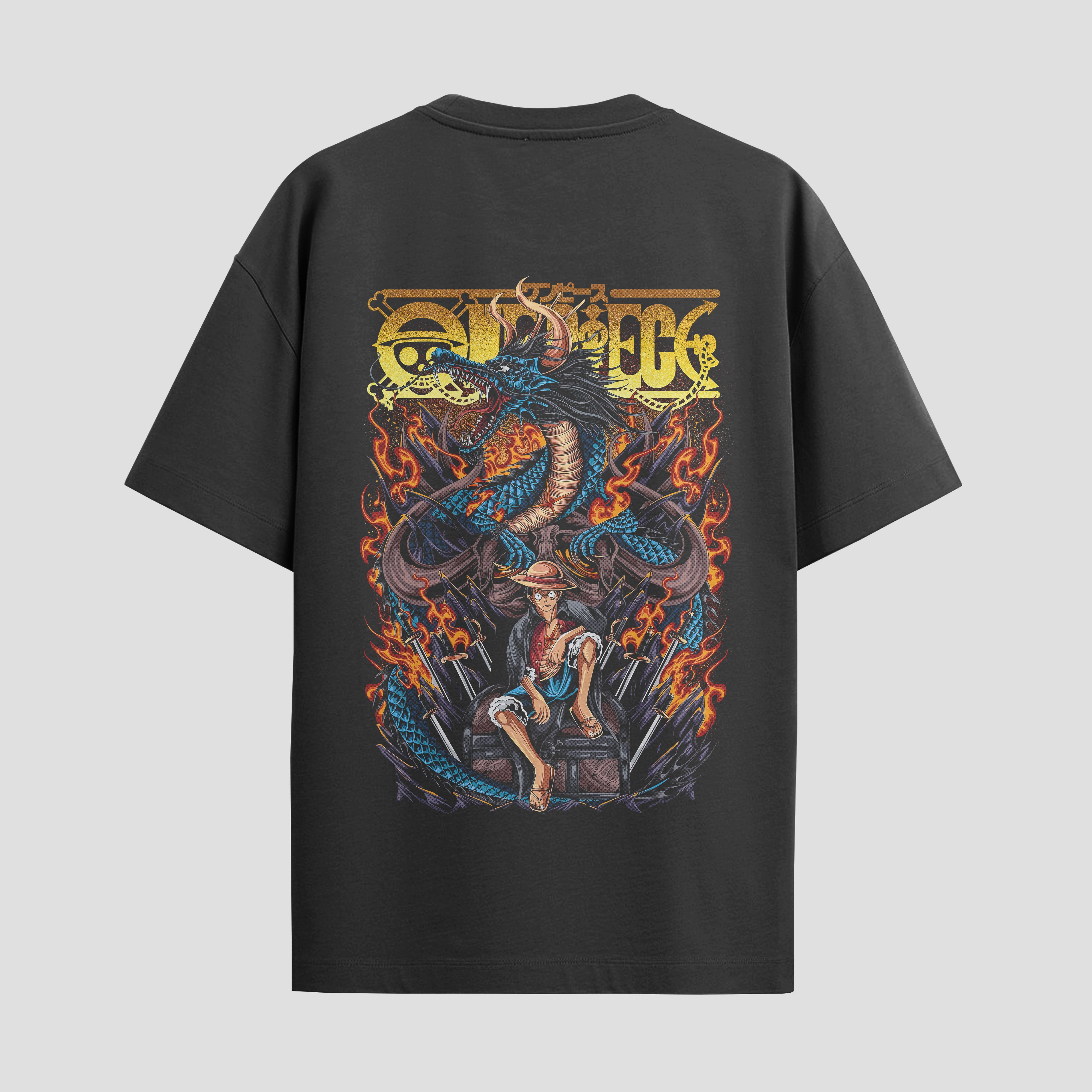 Playera urbana de anime y gaming ExtraLife MX, corte Standard Fit unisex ligero y transpirable en color Deep Black y Pure White, ropa de uso diario para gym y casual.